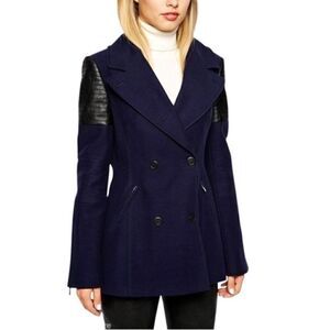 Blue Black Soft Cotton Coat